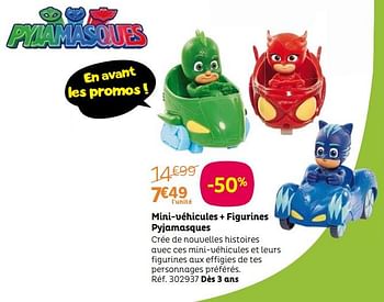 Promoties Mini-véhicules + figurines pyjamasques - PJ Masks - Geldig van 09/01/2019 tot 20/01/2019 bij Toys R Us