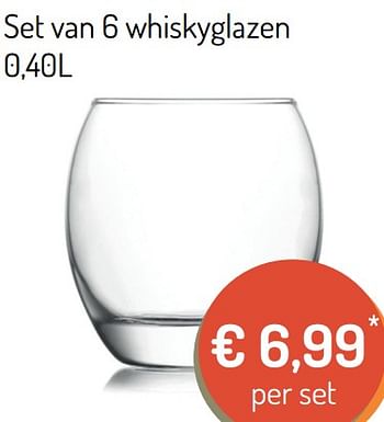 Promoties Set van 6 whiskyglazen - Huismerk - Meubelen Jonckheere - Geldig van 03/01/2019 tot 31/01/2019 bij Meubelen Jonckheere