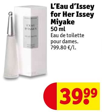 Promotions L`eau d`issey for her issey miyake - Issey Miyake - Valide de 15/01/2019 à 27/01/2019 chez Kruidvat