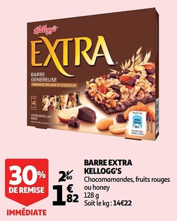 Promotions Barre extra kellogg`s - Kellogg's - Valide de 16/01/2019 à 22/01/2019 chez Auchan Ronq