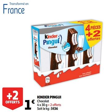 Promotions Kinder pingui - Kinder - Valide de 16/01/2019 à 22/01/2019 chez Auchan Ronq