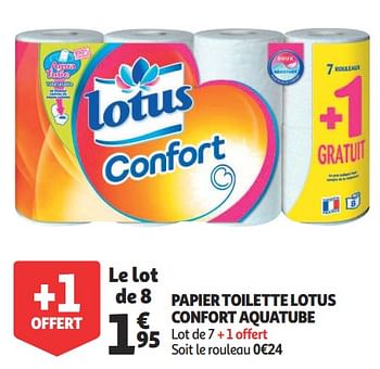 Promotions Papier toilette lotus confort aquatube - Lotus Nalys - Valide de 16/01/2019 à 22/01/2019 chez Auchan Ronq