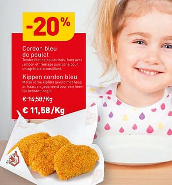 Promoties Cordon bleu de poulet kippen cordon bleu - Huismerk - Renmans - Geldig van 18/01/2019 tot 24/01/2019 bij Renmans