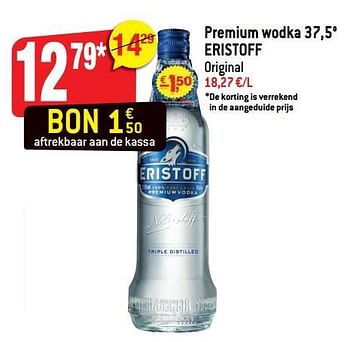 Promoties Premium wodka 37,5° eristoff - Eristoff - Geldig van 23/01/2019 tot 29/01/2019 bij Smatch