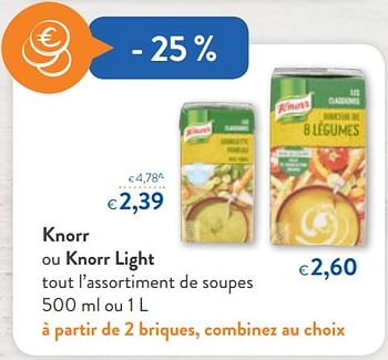 Promoties Knorr ou knorr light tout l`assortiment de soupes - Knorr - Geldig van 16/01/2019 tot 29/01/2019 bij OKay