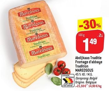 Promoties Abdijkaas traditie fromage d`abbaye tradition maredsous - Maredsous - Geldig van 23/01/2019 tot 29/01/2019 bij Match