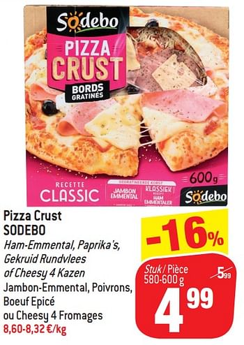 Promoties Pizza crust sodebo - Sodebo - Geldig van 23/01/2019 tot 29/01/2019 bij Match