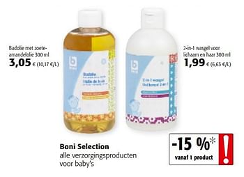 Promoties Boni selection alle verzorgingsproducten voor baby`s - Boni - Geldig van 16/01/2019 tot 29/01/2019 bij Colruyt