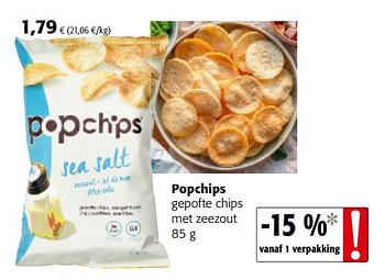 Promotions Popchips gepofte chips met zeezout - Popchips - Valide de 16/01/2019 à 29/01/2019 chez Colruyt