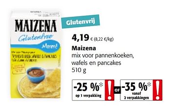 Promoties Maizena mix voor pannenkoeken, wafels en pancakes - Maizena  - Geldig van 16/01/2019 tot 29/01/2019 bij Colruyt