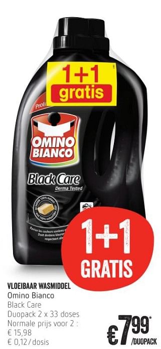 Promoties Vloeibaar wasmiddel ornino bianco black care duopack - Omino Bianco - Geldig van 17/01/2019 tot 23/01/2019 bij Delhaize