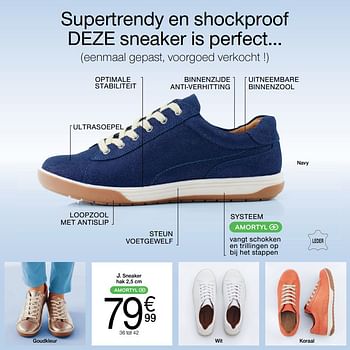 Promoties Sneaker hak 2,5 cm - Huismerk - Damart - Geldig van 01/01/2019 tot 15/06/2019 bij Damart