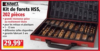 Promotions Kit de forets hss - Kraft Werkzeuge - Valide de 16/01/2019 à 22/01/2019 chez Norma