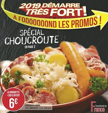 Promotions Choucroute garnie - Produit Maison - Géant Casino - Valide de 15/01/2019 à 27/01/2019 chez Géant Casino