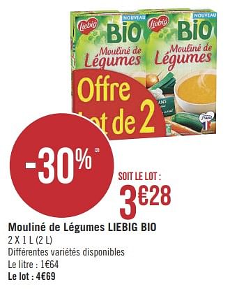 Promotions Mouliné de légumes liebig bio - Liebig - Valide de 15/01/2019 à 27/01/2019 chez Géant Casino
