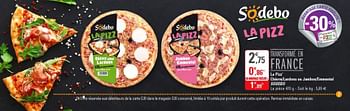 Promotions La pizz` chèvre-lardons ou jambon-emmental sodebo - Sodebo - Valide de 16/01/2019 à 27/01/2019 chez G20