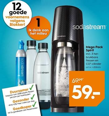 Promoties Mega pack spirit - Sodastream - Geldig van 23/01/2019 tot 05/02/2019 bij Blokker