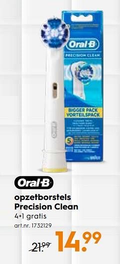 Promoties Oral-b opzetborstels precision clean - Oral-B - Geldig van 23/01/2019 tot 05/02/2019 bij Blokker