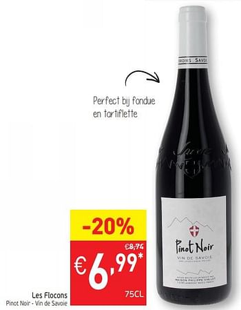 Promotions Les flocons pinot noir - vin de savoie - Vins rouges - Valide de 22/01/2019 à 27/01/2019 chez Intermarche