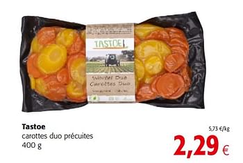 Promotions Tastoe carottes duo précuites - Produit maison - Colruyt - Valide de 16/01/2019 à 29/01/2019 chez Colruyt