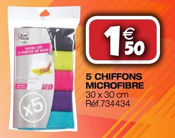 Promotions 5 chiffons microfibre - Produit Maison - Bricolex - Valide de 09/01/2019 à 27/01/2019 chez Bricolex
