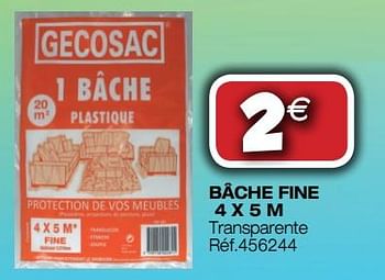Promotions Bâche fine - Produit Maison - Bricolex - Valide de 09/01/2019 à 27/01/2019 chez Bricolex