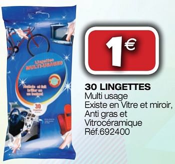 Promotions 30 lingettes - Produit Maison - Bricolex - Valide de 09/01/2019 à 27/01/2019 chez Bricolex