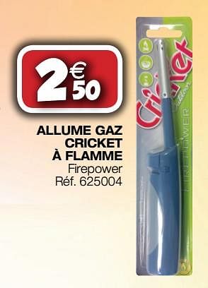 Briquet allume-gaz Cricket Firepower rechargeable