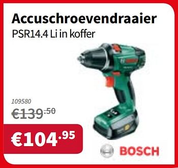Promoties Bosch accuschroevendraaier psr14.4 li in koffer - Bosch - Geldig van 17/01/2019 tot 30/01/2019 bij Cevo Market
