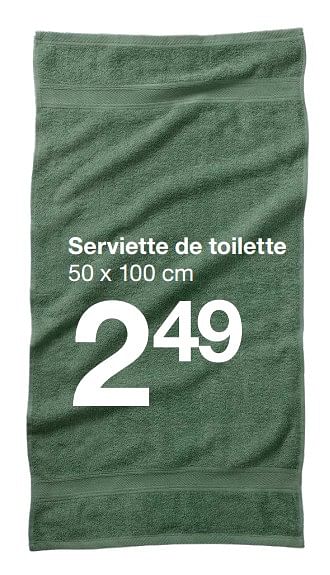 Promotions Serviette de toilette - Produit maison - Zeeman  - Valide de 19/01/2019 à 25/01/2019 chez Zeeman