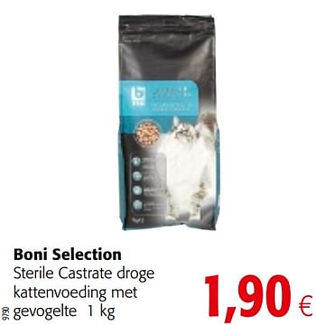 Promoties Boni selection sterile castrate droge kattenvoeding met gevogelte - Boni - Geldig van 16/01/2019 tot 29/01/2019 bij Colruyt