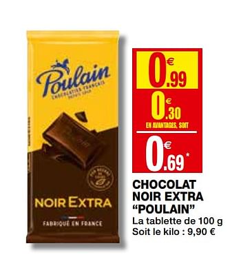 Promotions Chocolat noir extra poulain - Poulain - Valide de 16/01/2019 à 27/01/2019 chez Coccinelle