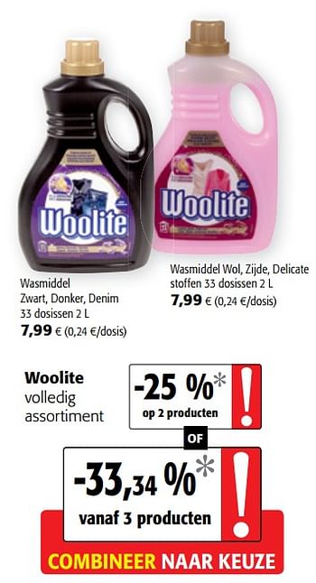 Promoties Woolite volledig assortiment - Woolite - Geldig van 16/01/2019 tot 29/01/2019 bij Colruyt