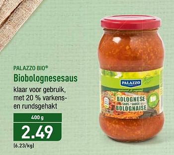 Promoties Biobolognesesaus - PALAZZO - Geldig van 21/01/2019 tot 26/01/2019 bij Aldi