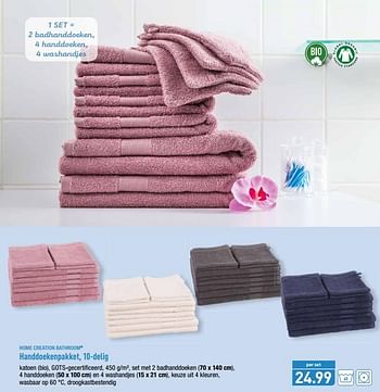 Promoties Handdoekenpakket - HOME CREATION - Geldig van 21/01/2019 tot 26/01/2019 bij Aldi