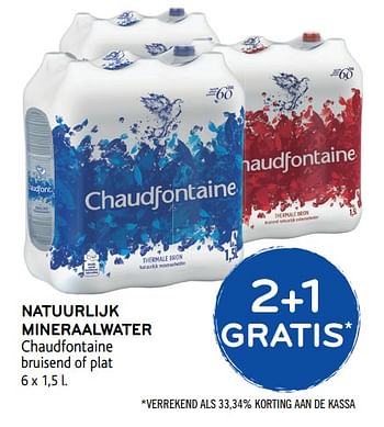 Promoties 2+1 gratis natuurlijk mineraalwater - Chaudfontaine - Geldig van 30/01/2019 tot 12/02/2019 bij Alvo