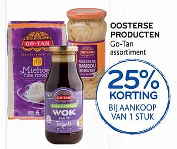 Promoties 25% korting bij aankoop van 1 stuk oosterse producten go-tan assortiment - Go Tan - Geldig van 30/01/2019 tot 12/02/2019 bij Alvo
