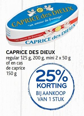 Promoties 25% korting bij aankoop van 1 stuk caprice des dieux - Huismerk - Alvo - Geldig van 30/01/2019 tot 12/02/2019 bij Alvo
