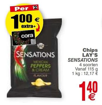 Promoties Chips lay`s sensations - Lay's - Geldig van 22/01/2019 tot 28/01/2019 bij Cora