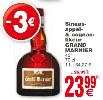 Promoties Sinaasappel- + cognaclikeur grand marnier - Grand Marnier - Geldig van 22/01/2019 tot 28/01/2019 bij Cora