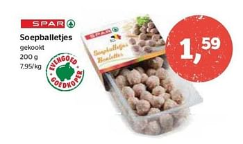 Promoties Soepballetjes gekookt - Spar - Geldig van 17/01/2019 tot 29/01/2019 bij Spar Expres