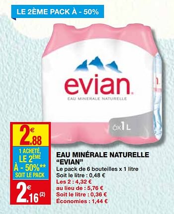 Promotions Eau minérale naturelle evian - Evian - Valide de 16/01/2019 à 27/01/2019 chez Coccinelle