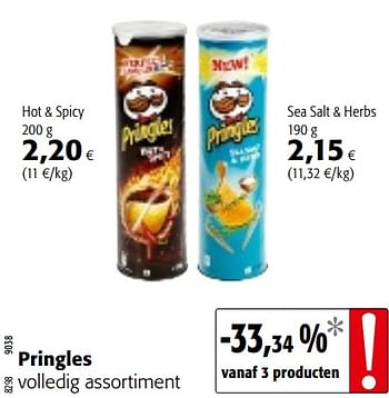 Promoties Pringles volledig assortiment - Pringles - Geldig van 16/01/2019 tot 29/01/2019 bij Colruyt