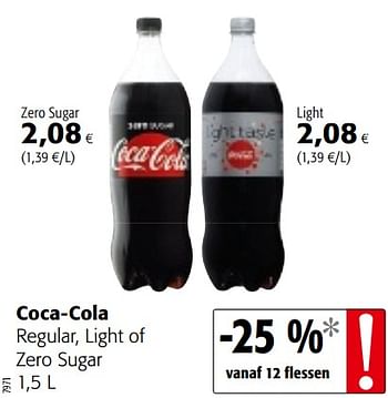 Promotions Coca-cola regular, light of zero sugar - Coca Cola - Valide de 16/01/2019 à 29/01/2019 chez Colruyt