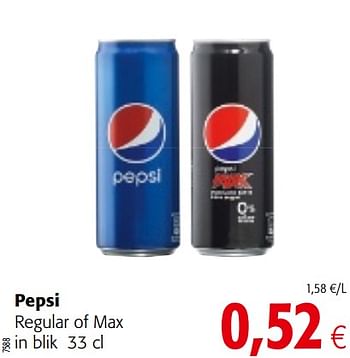 Promoties Pepsi regular of max - Pepsi - Geldig van 16/01/2019 tot 29/01/2019 bij Colruyt