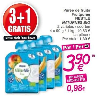 Promoties Purée de fruits fruitpuree nestlé naturnes bio - Nestlé - Geldig van 22/01/2019 tot 04/02/2019 bij Cora