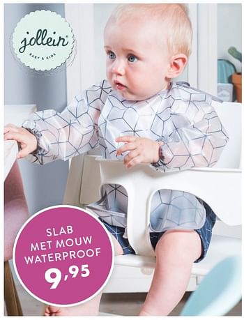 Promoties Slab met mouw waterproof - Jollein - Geldig van 20/01/2019 tot 26/01/2019 bij Baby & Tiener Megastore