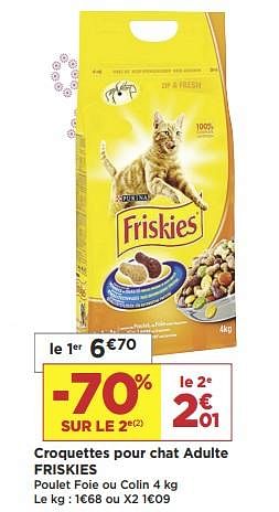 Promotions Croquettes pour chat adulte friskies - Friskies - Valide de 22/01/2019 à 03/02/2019 chez Super Casino