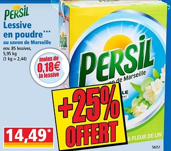 Promoties Lessive en poudre au savon de marseille - Persil - Geldig van 23/01/2019 tot 29/01/2019 bij Norma