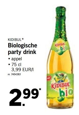 Promoties Biologische party drink - Kidibul - Geldig van 28/01/2019 tot 02/02/2019 bij Lidl